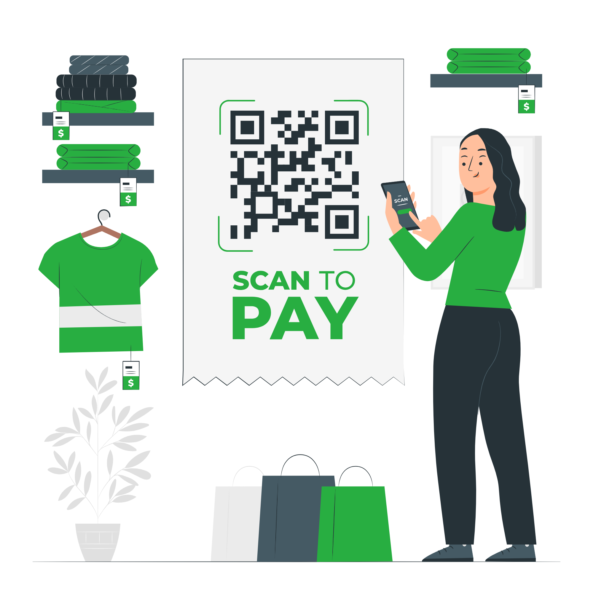 Eco-friendly payment illustration